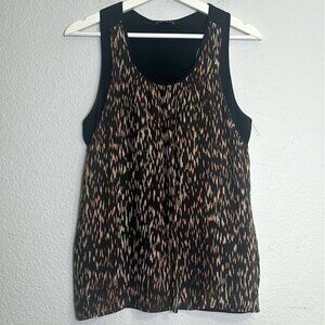 Theory Sleeveless Layered Black Silk Blend Tank Top Womens Size Medium